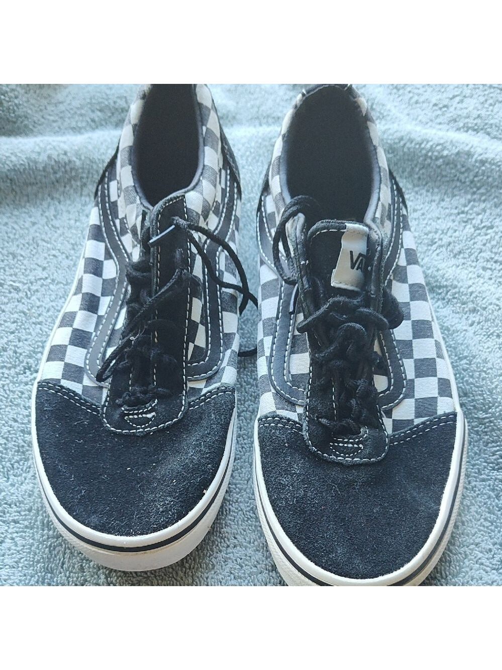Vans Kids Checkered Black and White Sneakers